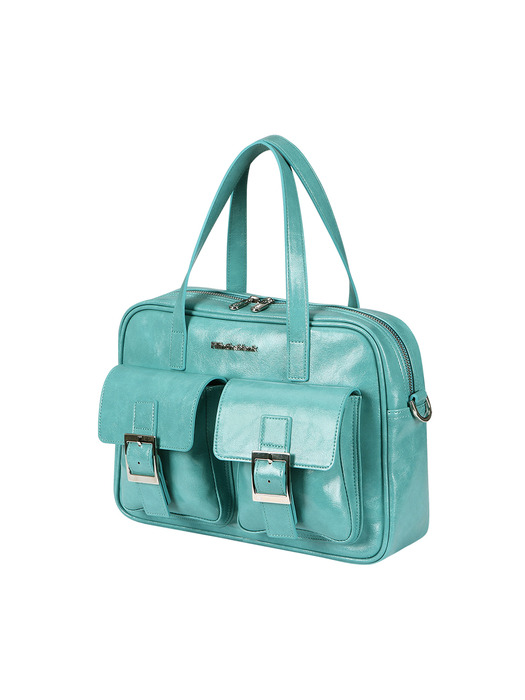 PK Middle Shoulder Bag (glossy)(turquoise)