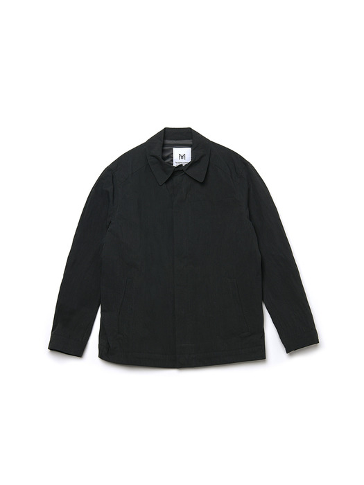 minimal solid blouson jacket_black