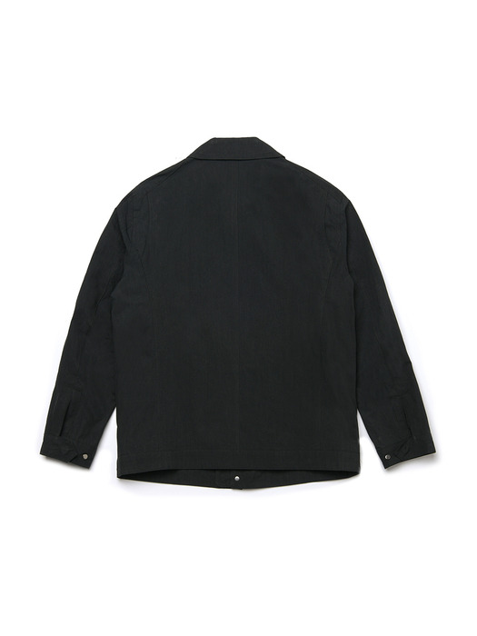 minimal solid blouson jacket_black