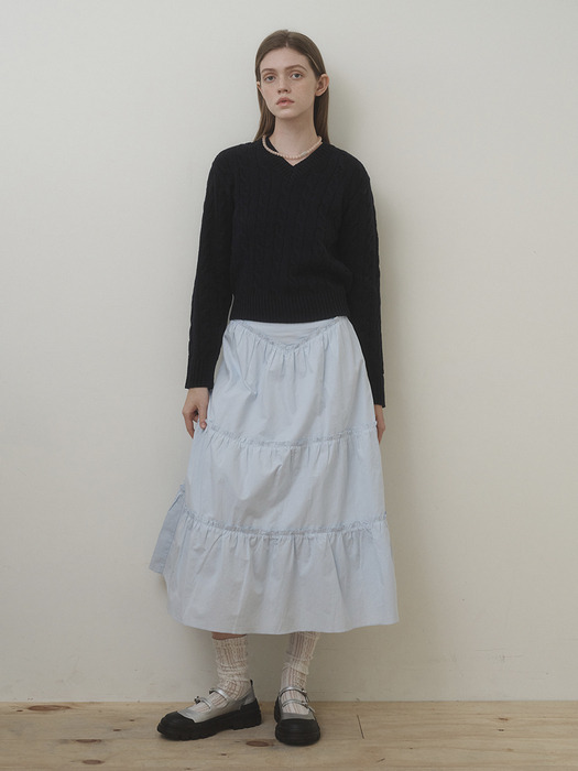 Shirring Long Skirt SKY