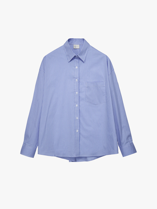 Oversized Eden Stripe Shirt Blue