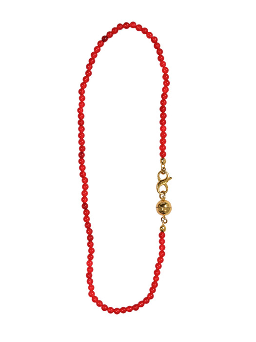 24 Gold red new ball Necklace-silver925