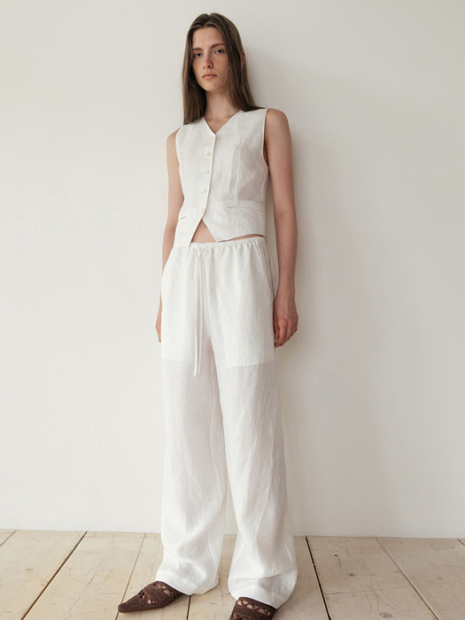 LINEN VEST_WHITE