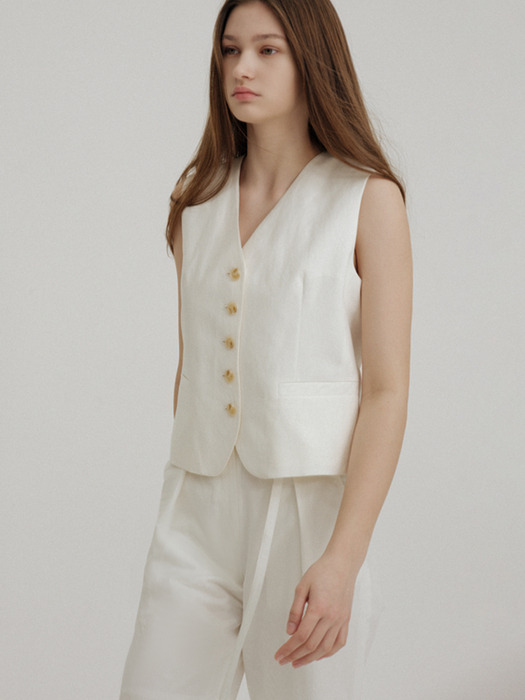 SUMMER TAILORED VEST (IVORY)