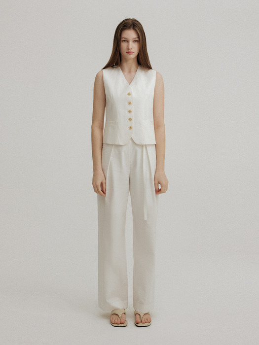 SUMMER TAILORED VEST (IVORY)