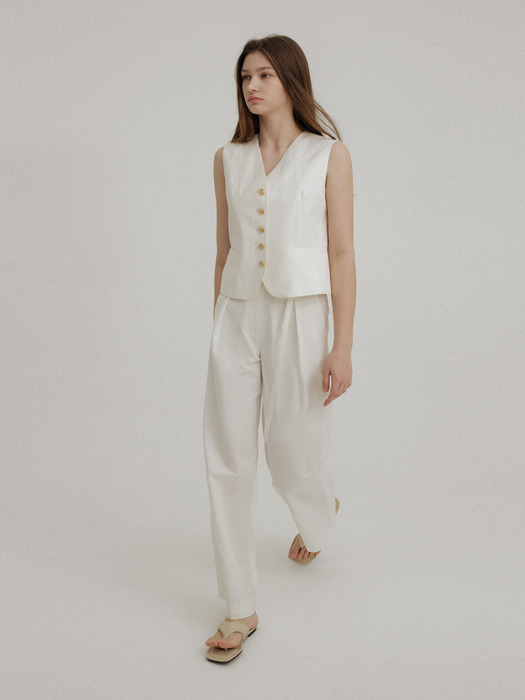 SUMMER TAILORED VEST (IVORY)