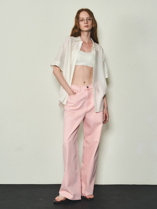 Pigment Stone Washing Pants_CTD410(Bleach Pink)