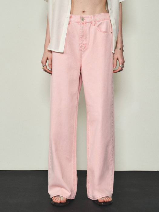 Pigment Stone Washing Pants_CTD410(Bleach Pink)