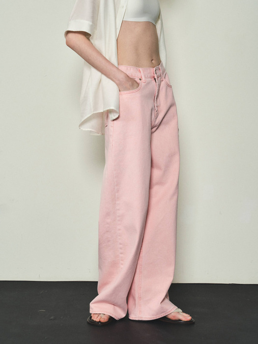 Pigment Stone Washing Pants_CTD410(Bleach Pink)