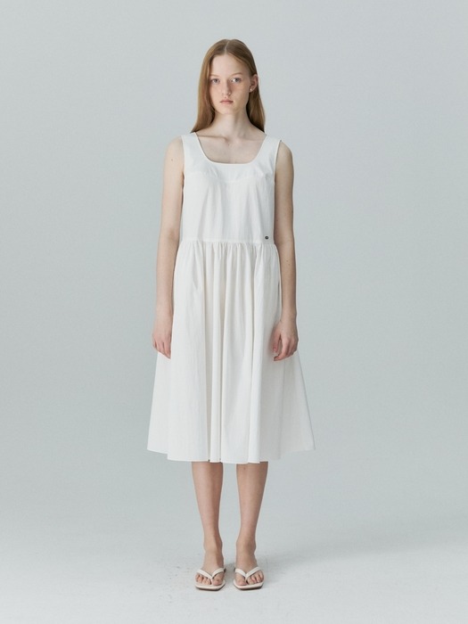 wide strap dress - white