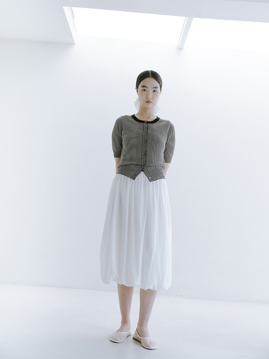 BALLOON MIDI SKIRT_OFF WHITE