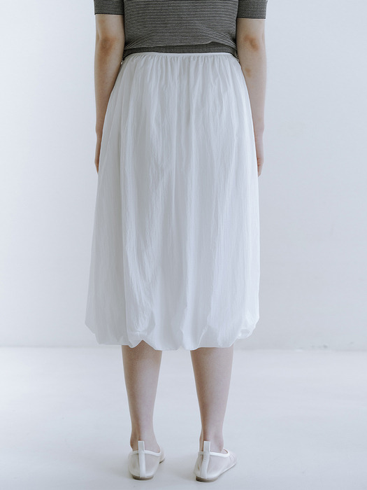 BALLOON MIDI SKIRT_OFF WHITE