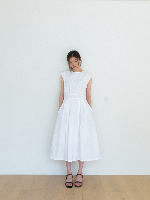 Line Flare Long Dress - Ivory