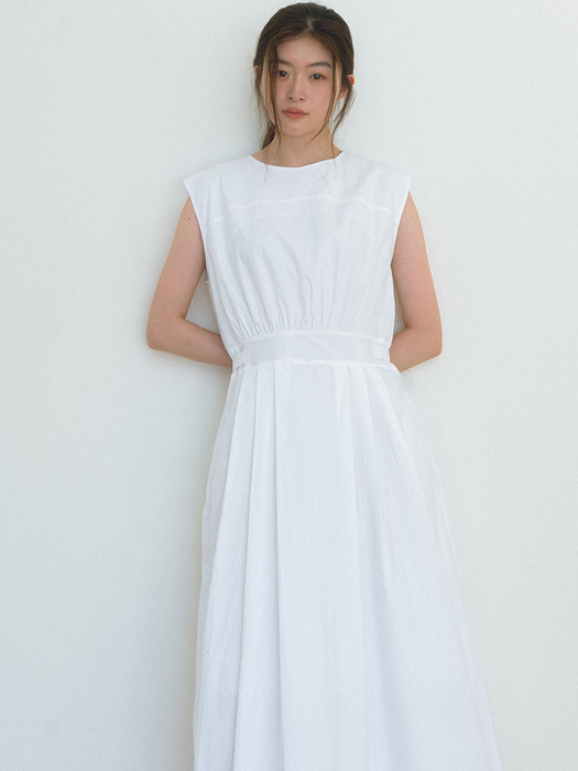 Line Flare Long Dress - Ivory