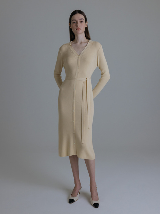 TESSA COLLAR KNIT DRESS (3colors)