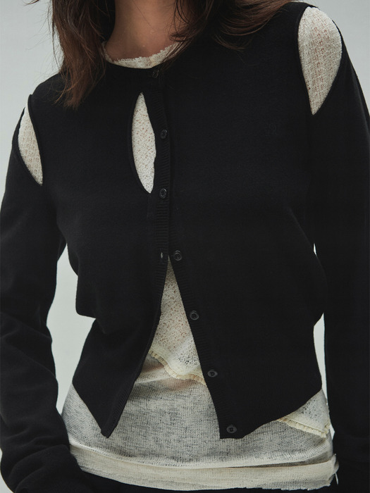 SLIT KNIT CARDIGAN (black)