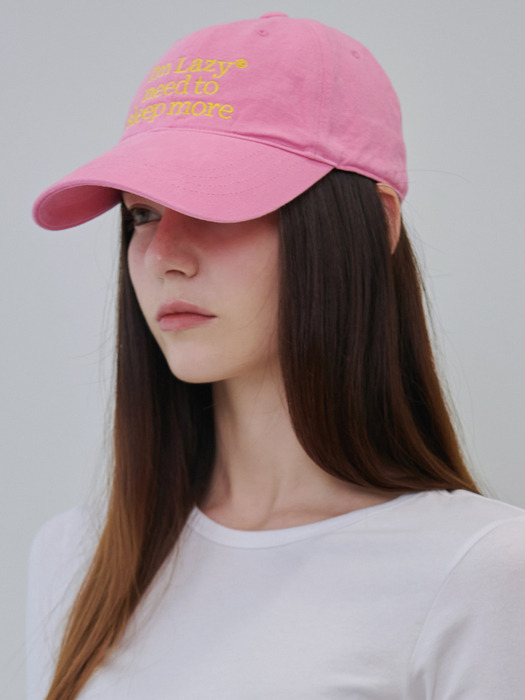 Sleep More Washing Ball Cap (Yellow Pink)