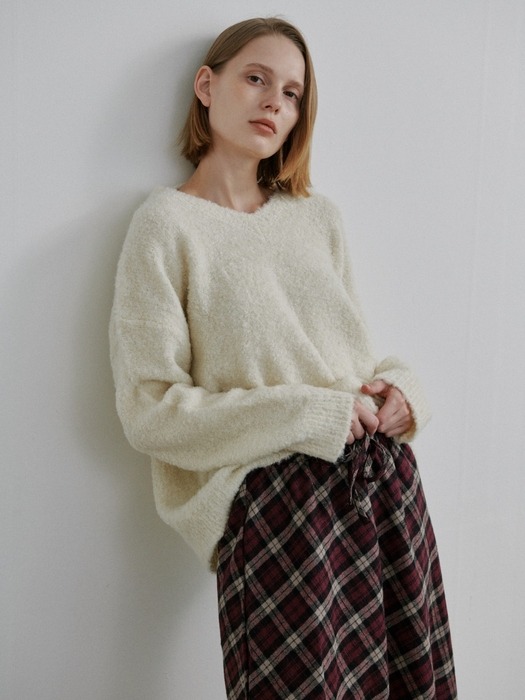 Lucy Check Cotton Skirt_Burgundy