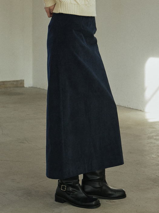 CORDUROY LINE SKIRT_NAVY