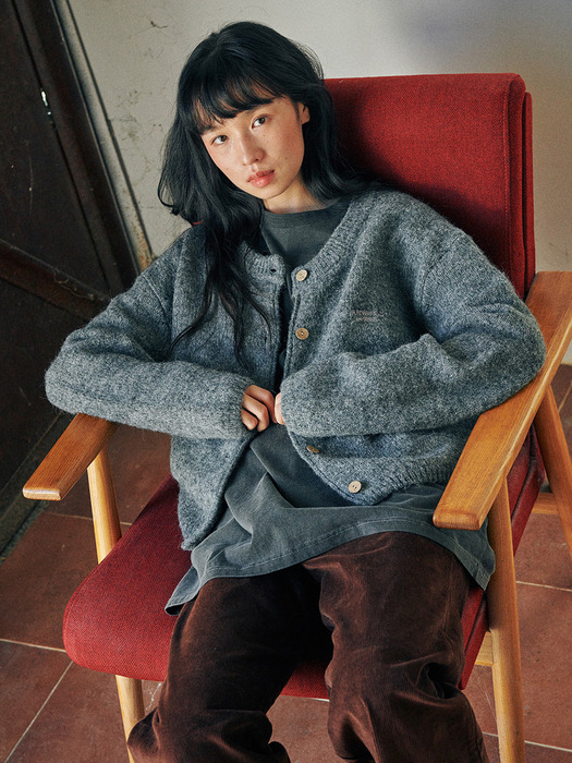 Ebbe Mild Wool Cardigan Charcoal