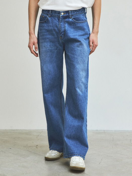 Relaxed Cat Washed Denim Pants_Blue(WC25-PT02)