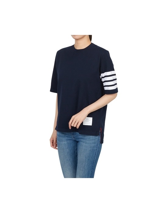 THOM BROWNE レディース 長袖Tシャツ FJS103G 07862 415 Thom Browne 4-Bar long-sleeve T-shirt | White | FARFETCH