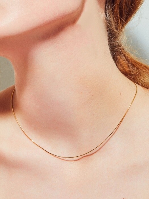[Silver] Flat Silver Chain Necklace