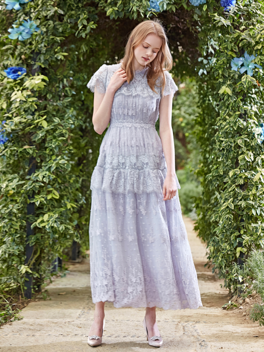 [S BLANC ceremony]GISELLA / needlework lace long dress