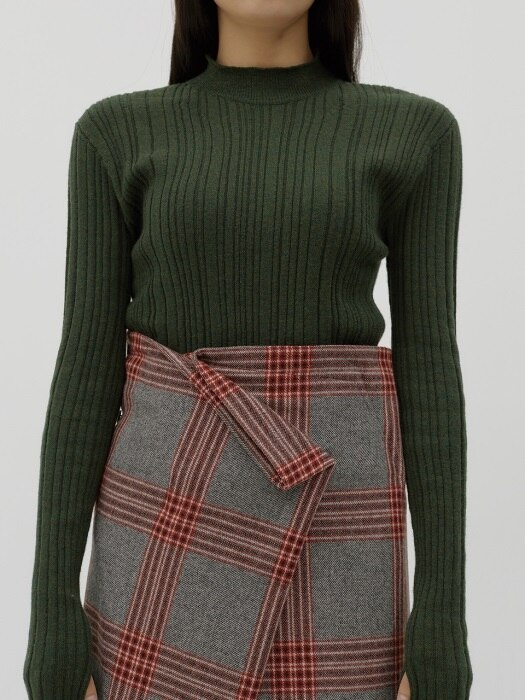 Whole garment knit pullover [sage khaki]
