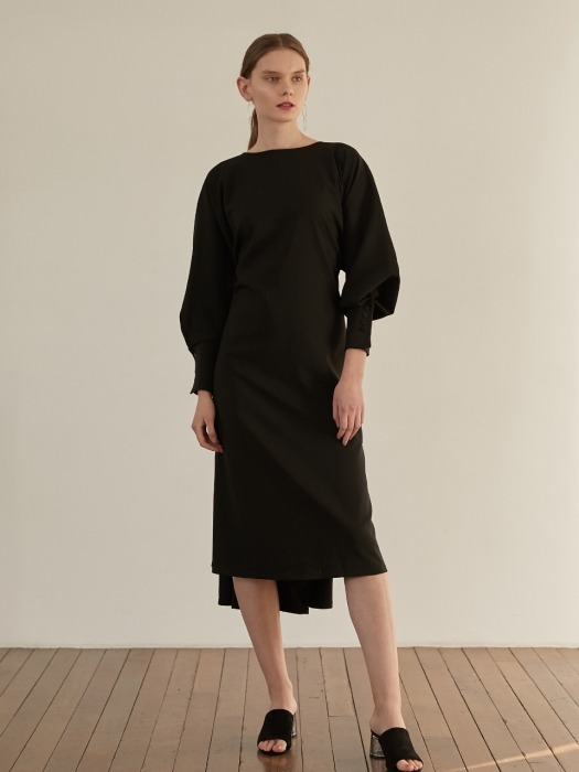 Twoway Button Dress - Black