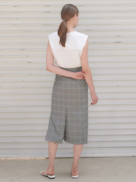 Summer check wrap skirt