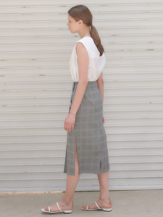 Summer check wrap skirt