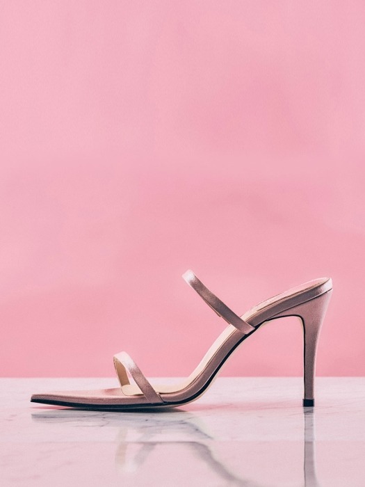 Two-Strap Heel (Pink Silk)