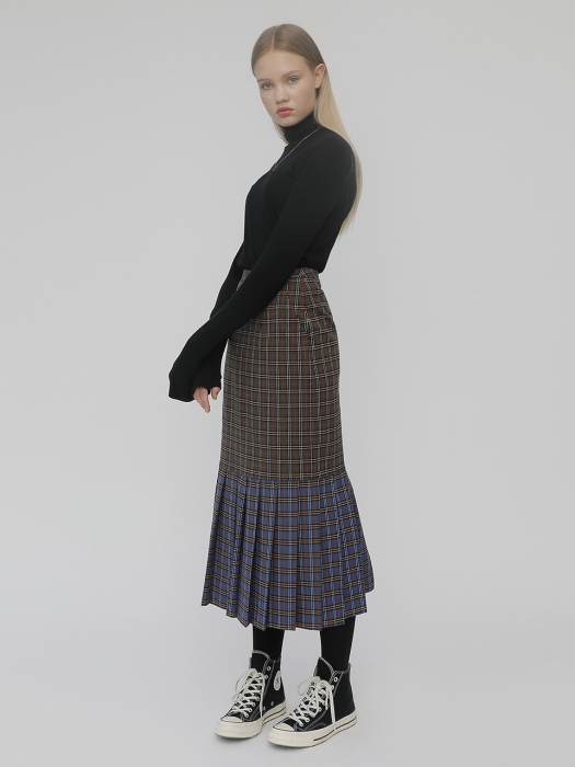 R MERMAID CHECK SKIRT