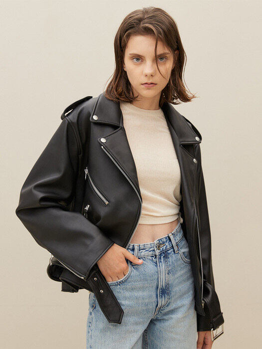 LAMBSKIN OVERFIT RIDER JACKET