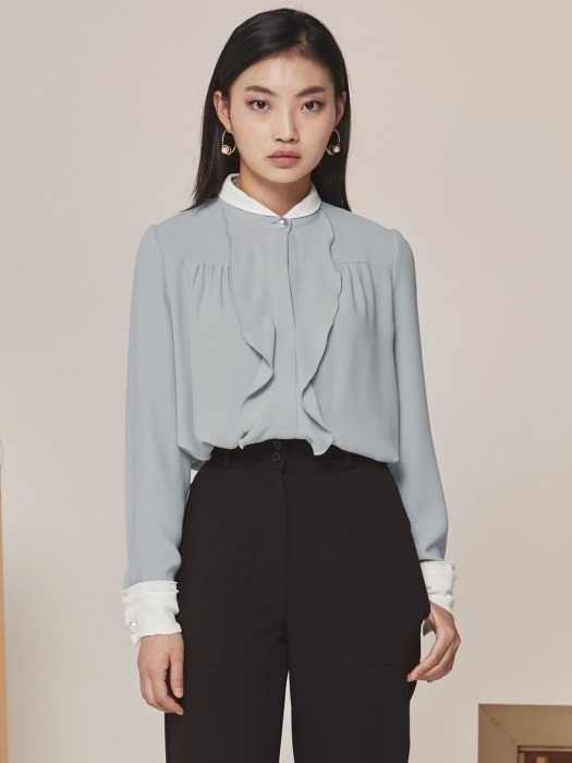 PEARL COMBINATION BLOUSE BLUE