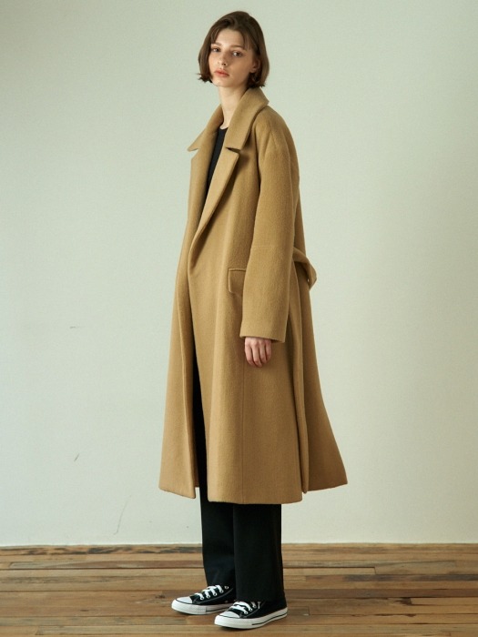 over fit a-line coat (beige)