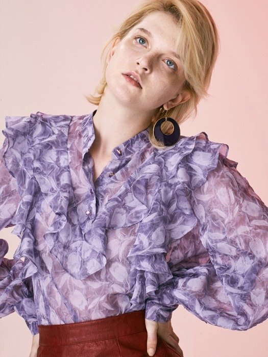SEE-THROUGH FRILL BLOUSE_PURPLE