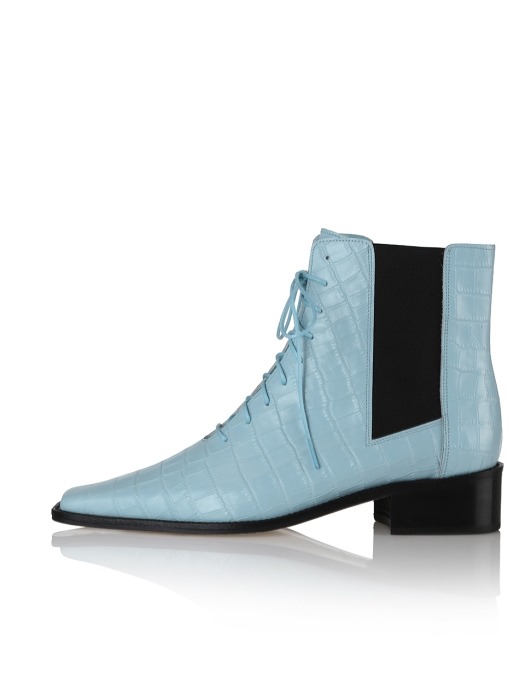 Gia lace-up boots / 20RS-B550 Sky blue croc