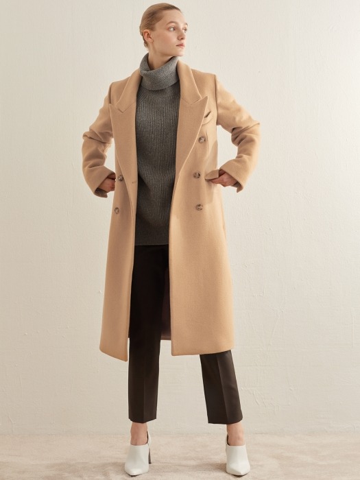 WOOL DOUBLE BREASTED COAT_BEIGE