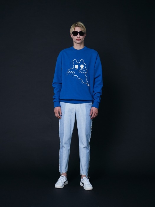 GHOST VOLUME EMBROIDERY FLEECE M MTM [BLUE]