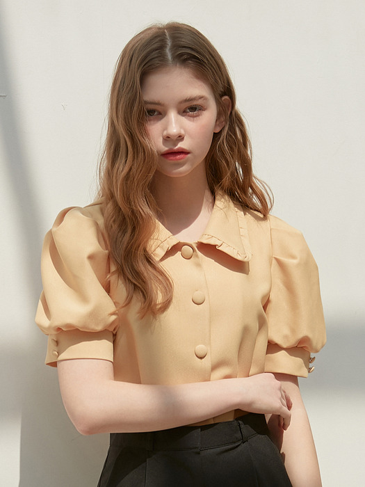 [By Joorti] J412 frill collar blouse (yellow)