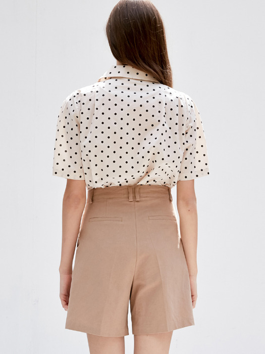comos354 dot double blouse (light beige)