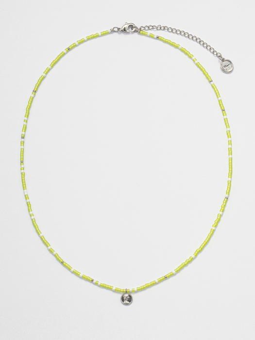 GREEN BEADS COIN NECKLACE_NZ1010