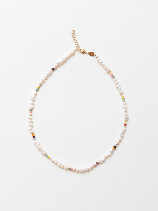 [단독]Pastel pearl necklace