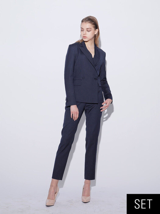 [SET] Pinstripe Navy Suit