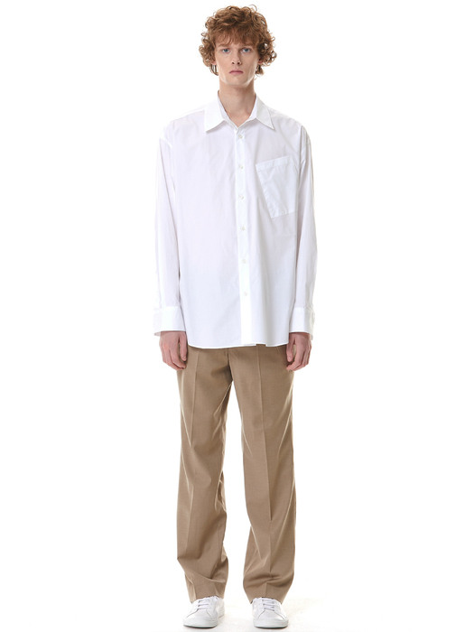 45˚POCKET Overfit Cotton Shirt(WHITE)