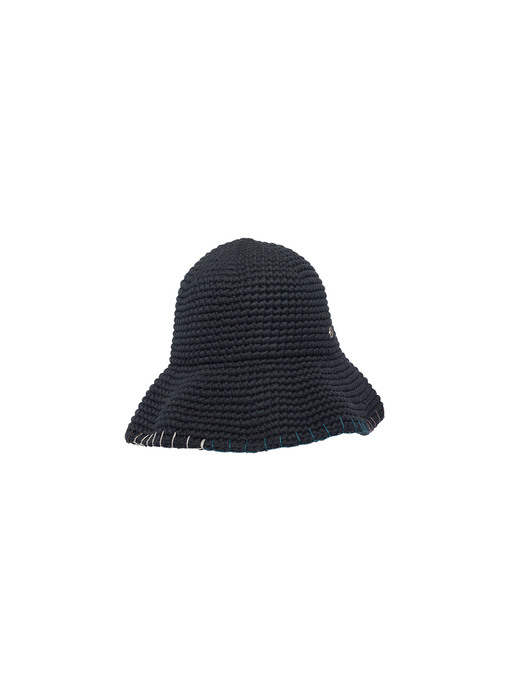 Knitting stich bell hat -Charcoal