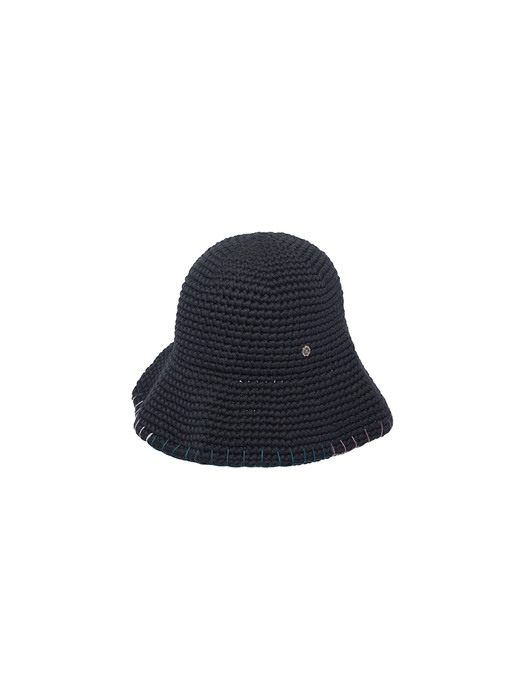 Knitting stich bell hat -Charcoal
