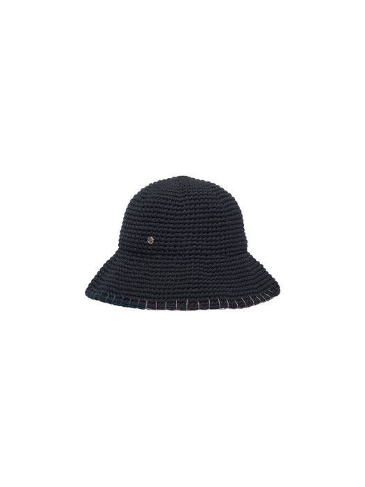 Knitting stich bell hat -Charcoal